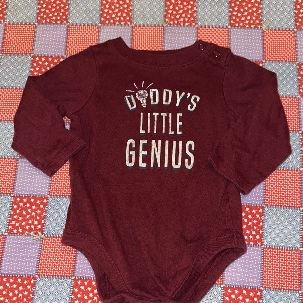Garanimals Maroon 'Daddy's Little Genius' Onesie